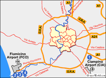 Rome Airports Map