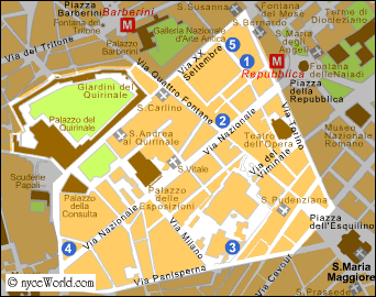 Map of Rome, Quirinale